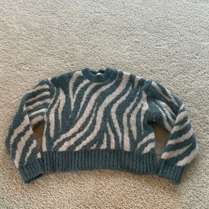 Zara Blue/White Zebra Print Sweater